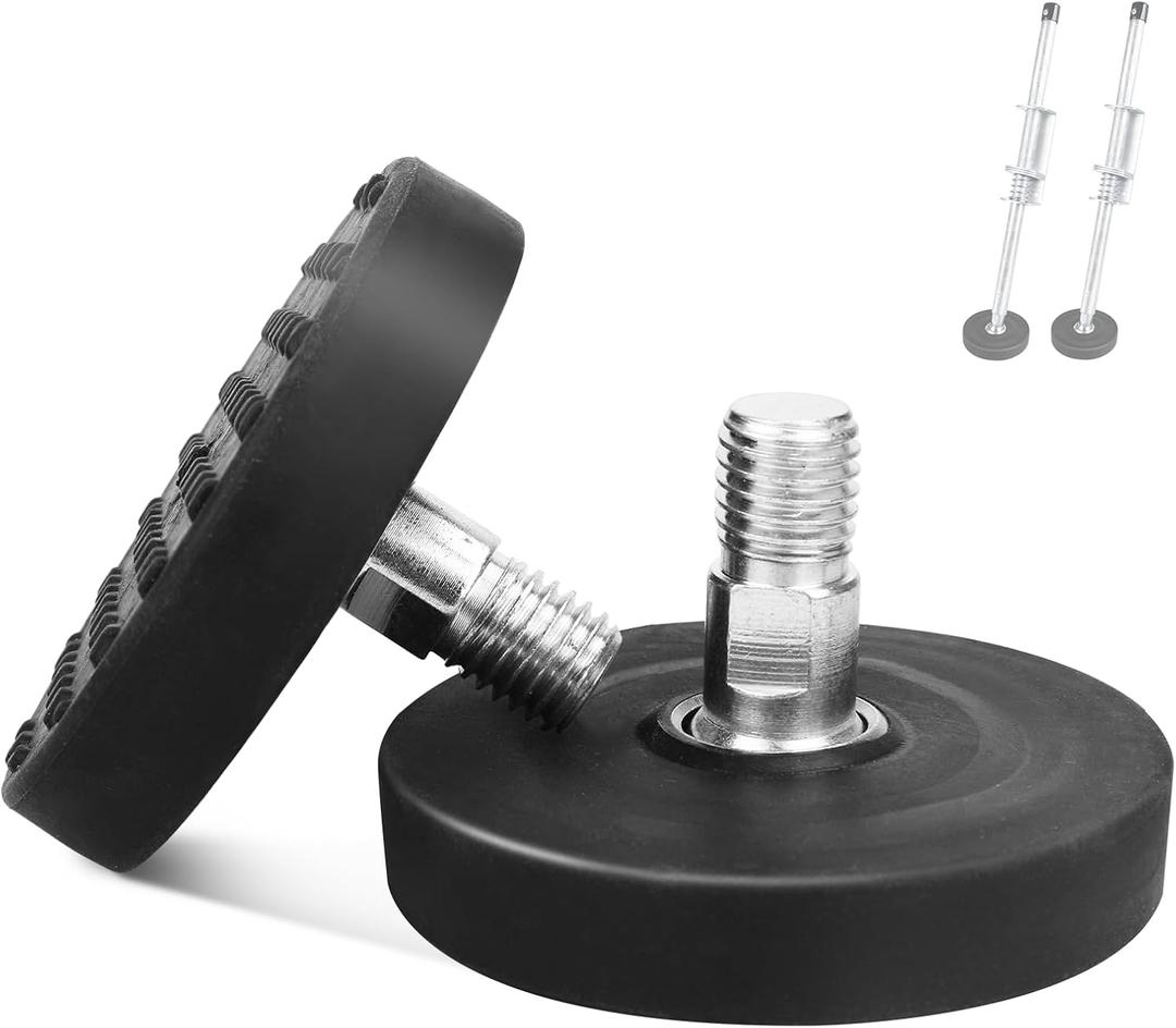 Ladder Leveler Rubber Feet for Type I,II and IA Extensions, Replacement Rubber Feet fit for Ladder Stabilizer Legs with Anti-Slip Threaded (1 Pair)