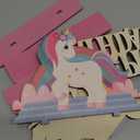 Barydat 4 Pcs Unicorn Birthday Table Centerpiece Rainbow Decorations Wooden Unicorn Theme Birthday Sign Photo Props for Girls Party Favors Baby Shower Supplies (Vivid)