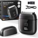 Electric Foil Shavers for Men: Mini Electric Razor with 3 Floating Blades, IPX7 Waterproof Foil Shaver, USB-C Rechargeable Shavers for Men with Travel Lock, Compact Grooming Gift for Home & Travel