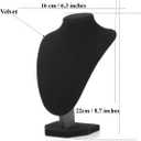 Comelyjewel Necklace Display Stand Set of 2, 21cm Velvet Jewelry Bust for Necklaces & Earrings, Tangle-Free Organizer for Dresser, Jewelry Display for Home & Vendors (Black Velvet)