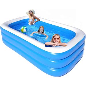 Inflatable Pool for Kids and Adults, Inflatable Swimming Pool 120" X 72" X 22" Oversized Thickened Family Swimming Pool for Toddlers, Outdoor, Garden, Backyard, Summer Water Party.