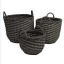 3-Pack Stackable Handovenicker Storage and Laundry Basketith Handles,Flower Pots,Multi-Function Storage,Hand-Crafted L 19x 14.5 M 15x 13 S12x9
