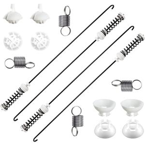 Updated W10780048 Washer Suspension Rod Kit (4pcs) with W10400895 Suspension Springs (4pcs) Compatible with Whirlpool Kenmore Amana Maytag Washing Machine WTW4800XQ1 WTW4800XQ2 WTW4800XQ4