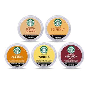 Starbucks K-Cup Coffee Pods, Naturally Flavored Coffee Variety Pack for Keurig Brewers, 100% Arabica, 1 Box (40 Pods), Best By: 02 JUL 2025