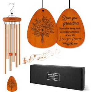26 Inch Aluminum Wind Chime Gift for Grandma, Gift for Grandma from Grandkids on Christmas Thanksgiving Mother's Day Birthday