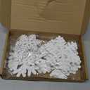 Wenqik 16 Pcs Winter Wooden Snowflake Decor Christmas Winter Snowflake Tabletop Decorations 3D Snow Table Signs Standing Centerpiece Xmas Tiered Tray Decorations for Party(White)