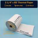 (50 Rolls) 2 1/4 x 85 Thermal Paper Rolls, BPA Free Thermal Receipt Paper Rolls, 2.25 inch Wide and 85 ft Long Per Thermal Paper Receipt Roll