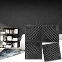 Art3d 33-Pack 3D Wall Panels for Interior Wall Decor, Textured Accent Wall Paneling for Living Room, Bedroom, TV Wall Background, 12"x12" Black