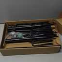 zoegi 4 Pack 10Ft String Light Poles,Light Poles for Outside Lights with Fork,Outdoor Brackets Hanging Lights,Metal Stand for Deck Patio,Backyard,Wedding,Deck,Party