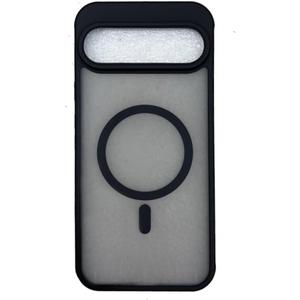 Toppix Compatible with Google Pixel 9/9 Pro (2024), Case [MIL-Grade Shockproof & Compatible with MagSafe] Translucent Matte Hard Back Cover with Flexible TPU Bumper for Pixel 9/9 Pro (Black)