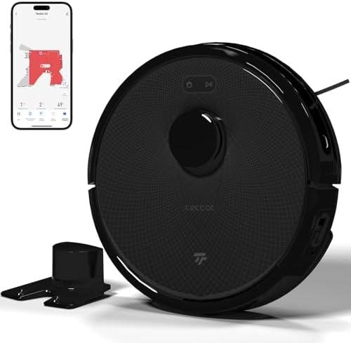 TECBOT S3 PRO Robotic Vacuum Cleaner and mop, LiDAR Navigation, 150mins Runtime&4,000Pa Suction, Automatic Charging Robot Vacuum Cleaner, WiFi,App,Alexa, Ideal for Hard Floor, Pet Hair,Black