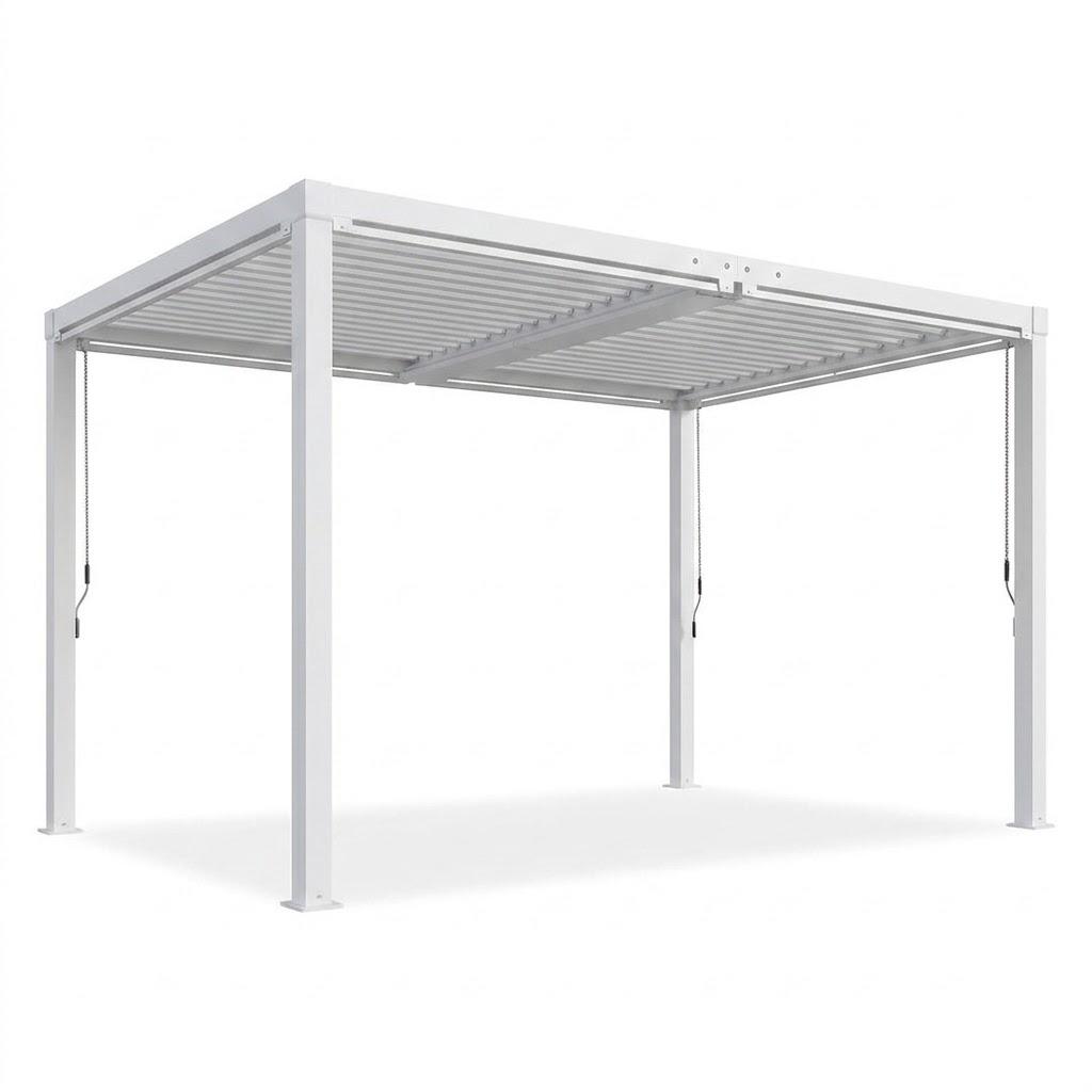 Louvered Pergola 10' x 13', Outdoor Aluminum Pergola with Reinforced Steel Roof, Heavy-Duty Hardtop Gazebo for Patio Deck, Weatherproof Sun Shade Shelter, White