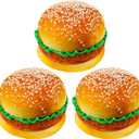 3 Pcs Artificial Hamburgers Realistic Fake Food Bread Model Photography Prop for Kitchen Food Fake Display Home Kitchen Party Decoration