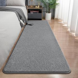 Runner Rug for Hallway, 2x8 Feet Non-Slip Washable Grey Long Area Rug Runners for Hallways Bedroom, Soft Modern Comfy Memory Foam Runner Rugs Indoor Carpet for Kitchen Entrance Living Room