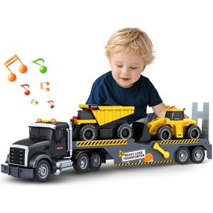 SpringFlower Boy Toys, Toddlers Truck Toy for 3 4 5 6 Year Old Boys, Extra Large Truck Toy with Sounds & Lights, Birthday Gifts for Kids Child 3 4 5 6 Years Old