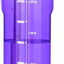 OLDLEY 20oz Kids Water Bottle with Straw, BPA-Free Tritan Water Bottle for School, Leakproof Clear Water Bottle with One Click Open, Measurement Scale, Cup Holder Friendly for Boys Girls,Deep Purple