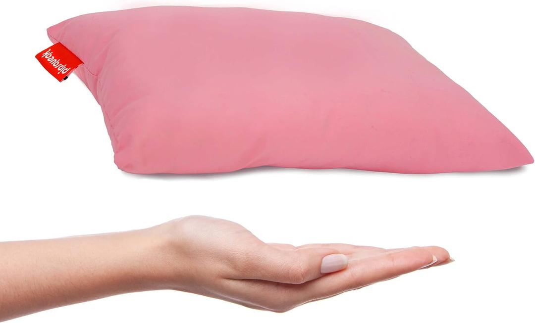 Urban Infant Pipsqueak Small Pillow - Mini 11 x 7 in - Tiny Pillow for Travel, Dogs, Toddlers, Kids, Lumbar, Knees and Neck - Ages 2 Yrs and Up (Small (Pack of 1), Pink)