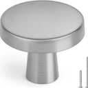 homdiy 5 Pack Brushed Nickel Cabinet Knobs Round Kitchen Handles Zinc Alloy Metal Hardware for Dresser Drawer Desk Cupboard