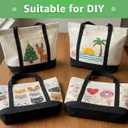 Canvas Tote Bag with Zipper and Zip Pockets Thick Canvas Durable Reusable Grocery Shopping Beach Bag Large Capacity Washable Shoulder Bag for Women Black White (Black/Natural (X-large, 20 Inches))