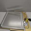 Vanity Mirror with Lights, 24'' x 20'' Lighted Makeup Mirror, Touch Screen with 3-Color Lighting, Dimmable for Vanity Desk Tabletop Square Gold