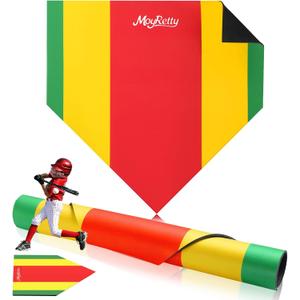 MoyRetty Baseball Training Home Plate, 17 Inch, Non-Slip Mat with Colored Strike Zones, Indoor Outdoor Practice Pitching Plate