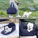 BurgeonNest Luxurious Dog Car Seat for Small Dogs up to 20lbs  2-in-1 Puppy cat Cozy Booster Carseat with Storage Pockets, Waterproof Outdoor Travel Pet Carrier Bed