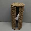 PINXIURY Seagrass Toilet Paper Holder with Storage, 3 Rolls of Wicker Toilet Paper Holder for Bathroom and Under Sink, Handmade Woven Toilet Paper Rolls Holder Stand