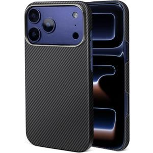 Docarbonfi Case for iPhone 17 Pro Max, 600D Aramid Fiber Compatible with Mag Safe, Ultra Slim and Thin Carbon 17 Pro Max Phone Case, Military Grade Protective Cover, 2X 9H Tempered Glass Screen Black