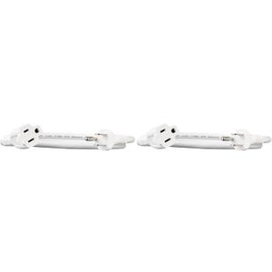 Amazon Basics Extension Cord, 13 Amps, 125V, 3 Foot, White - Pack of 2