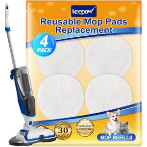 KEEPOW Spinwave Replacement Pads Compatible with Bissell Spinwave Hard Floor Mop 2039a Series 2124, 20399, 2307, 2315A, 23157, 2039A, 20393 Spin Mop Pad for Floor Cleaner (4 Pack)