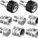 Twinkle Star Pressure Washer Adapter Set, Stainless Steel Quick Disconnect Kit, M22 14 mm Quick Connect Swivel to 3/8'' Quick Connect Fittings, 3/4" to Quick Release 8 Sets