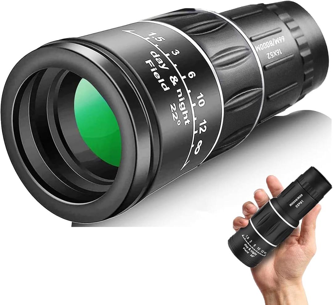 Sihea 16X52 Mini Monocular Telescope High Powered for Adults, Birthday Gifts for Men Dad Him Husband Teen Boys, BAK4 & FMC Prism Scope for Birdwatching Outdoors Hunting, Cool Gadgets for Men