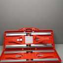 PICNIC TIME Folding Picnic Table, Camping Table, Outdoor Table with Umbrella Hole (Red)