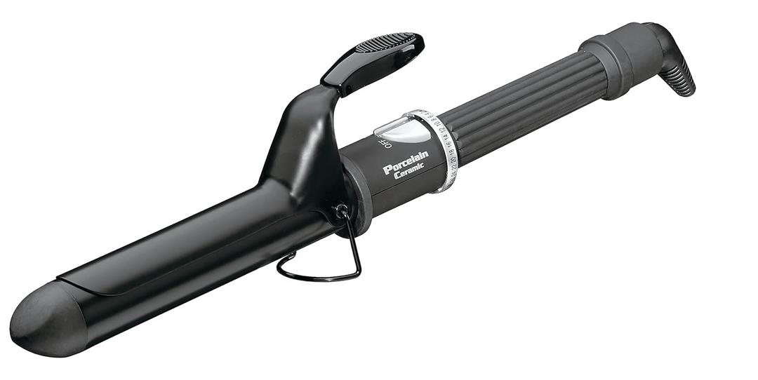 BaByliss Pro Spring Curling Iron, Porcelain Ceramic Professional For Multiple Hair Types, Reaches 430 Degrees for Loose Long Lasting Curls (1.25 Inch)