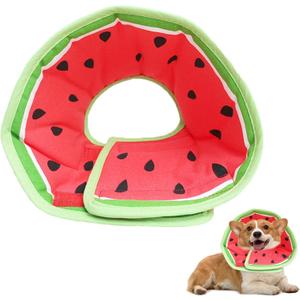 Soft Dog Cone Collar for Dogs After Surgery, Adjustable Dog Recovery Cone Collar for Puppy Dogs and Cats to Stop Licking (Watermelon XL) (Red, XL)