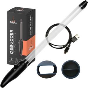 Felyne Rechargeable Spider Catcher Vacuum, Long Handle, Strong Suction, LED Light, Bug Trap for Spiders Insects Wasps Bees Mosquitos Moths (Black)
