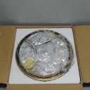 CALDION 12inch Flush Mount Ceiling Light, Close to Ceiling Light Fixtures, Brushed Nickel Finish with Handmade Seeded Smoky Art Glass Shade for Living Bedroom Room Hallway (BN Seeded Somky)