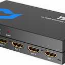 4K HDMI Splitter 1 in 4 Out, 4K@30Hz 1x4 Slim HDMI Splitter for Multiple Monitors, 1 to 4 USB Powered Only Duplicate/Mirror for PS4 Fire Stick HDTV