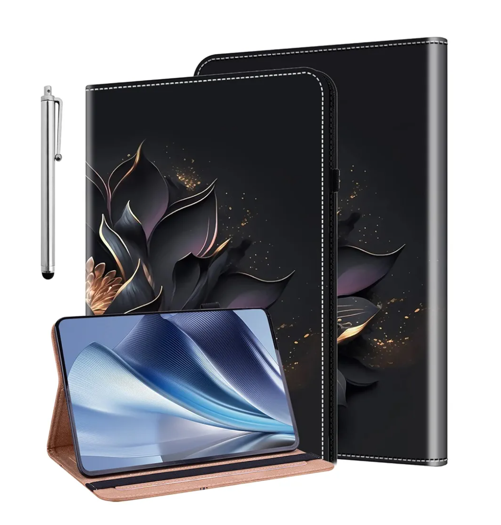 Case for Amazon Kindle Fire Max 11 Tablet (13th Generation, 2023 Release), Stylus Holder Shockproof Wallet Leather Cover for Fire Max 11 Case, Purple Lotus