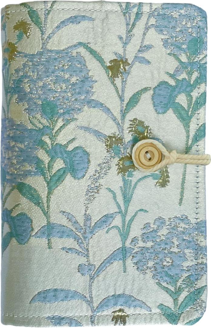 Flower Embroidery Refillable Journal, A6 Binder 6 Ring, Budget Binder, Planner Binder, Refillable Notebook, Travel Diary for Women, Gift for Friends Female, Teen Girl Gifts, Blue Forget-Me-Not