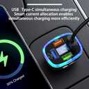 6-in-1 Multi-Function Car Charger with LED Digital Display, PD 3.1A & QC3.0 Super Fast Charging, Fire-Proof PC Body, Multi-Port USB/Type-C Car Adapter for iPhone Android Tablets Cars