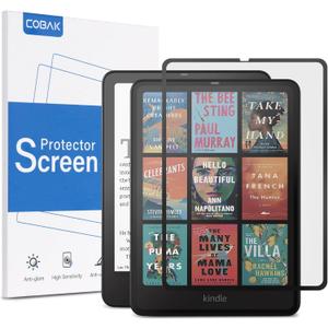 CoBak 2 Pack Tempered Glass Screen Protector for 7" Kindle Paperwhite 12th Gen 2024 & Kindle Colorsoft Signature Edition, Kobo Aura 2 - Fingerprint Resistant, Anti-Bubble - 9H Hardness Film