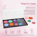 Magnetic Makeup Palette with Clear Top, 3Pack Empty Eyeshadow Pan Dispensing Storage Box with 60Pcs Adhesive Metal Stickers for DIY Cosmetics Lipstick Blush Powder-7.71X4.33Palette