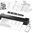 NDYIN Portable Printers Wireless for Travel, N80 Wireless Thermal Printer Bluetooth Inkless Printer Support 8.5" X 11" US Letter & A4, Compatible with iOS, Android, Laptop