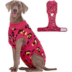 Kuoser Dog Recovery Suit for Dogs After Surgery,Professional Surgical Onesie for Female Male Dogs Spay Neuter,Soft Dog Surgery Suit Bodysuit for Abdominal Wounds Skin Disease,Rose XL
