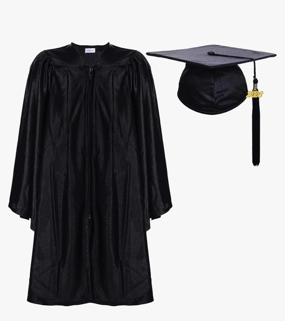 Newrara Unisex Shiny Kindergarten Graduation Gown Cap with Tassel Size:30"