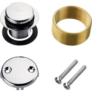 BlueStars Tip-Toe Tub Trim Kit with Two-Hole Overflow Faceplate – Fits US Standard Sizes 1.40”-1.50” – Complete Kit with Fine/ Coarse Threads – Universal Bathtub Conversion – Chrome Plated