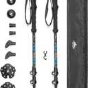 Cascade Mountain Tech Trekking Poles - Carbon Fiber Walking or Hiking Sticks with Quick Adjustable Locks (Set of 2), Blue
