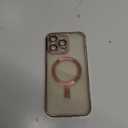 Misea Magnetic for iPhone 15 Pro Max Case with MagSafe [Never Yellowing] [Military Grade Drop Protection] Full Camera Lens Protector Plating Soft Clear Phone Case for Women Girls, Pink