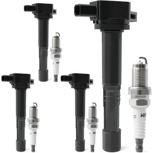 Set of 4 Ignition Coil Packs & Iridium Spark Plugs Compatible with 2.0L 2.4L 2002-2011 Honda Civic Si Accord CRV Element S2000, 2002-2006 Acura RSX Replace UF311 & 9807B-561BW